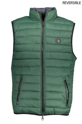 Produktbild von Wendbare ärmellose Jacke Grün-Blau mit Taschen und Reißverschluss : Größe - 52 Größe: 52