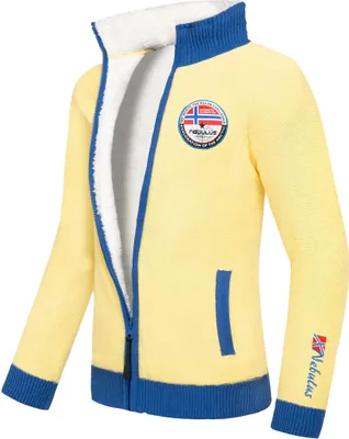 Zdjęcie produktu dla Nebulus norweski kardigan z pluszowym futerkiem STORY męski, kurtka casual, uniwersalny, P5582 - Mężczyźni, żółty, XL