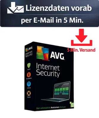Produktbild von AVG Internet Security (10 Device - 1 Jahr) ESD Antivirus Sicherheit 5 Min. Versand als Download per Mail
