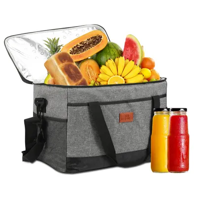 Immagine prodotto di Borsa termica Jopassy leggera e impermeabile Borse termiche con accumulatore di freddo Borsa da picnic 15 litri, grigia