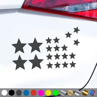 Produktbild von PantherPixel Sternchen Set Aufkleber Mehrteilige Sterne Sticker Auto Geschenkidee Farbe Dunkelgrau