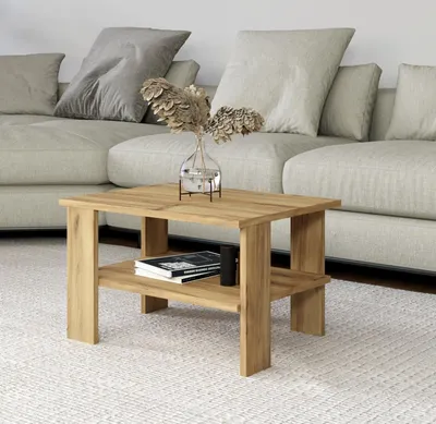 Image de Skye Decor, Duama - Oak, table basse, chêne, 100 % PANNEAUX ESPAGNOLS REVÊTUS DE MÉLAMINE, 45 x 60 x 37 cm