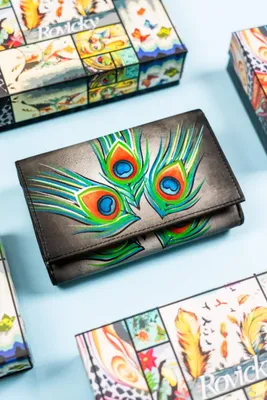Productafbeelding van Rovicky damesportemonnee van leer, multicolor, met RFID-bescherming, 15,5 x 10 cm