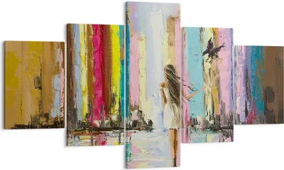 Produktbild von Bild auf Leinwand - Leinwandbild - Mädchen Vogel - 125x70cm - Wand Bild - Wanddeko - Wandbilder - Leinwanddruck - Bilder - Kunstdruck - Wanddekoration - Leinwand bilder - Wandkunst - EA125x70-3441