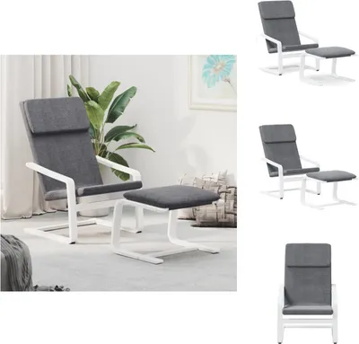Obrázek produktu pro vidaXL Relaxační křeslo s taburetem tmavě šedá látka - Křeslo