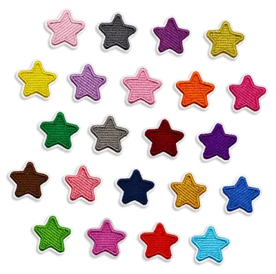 24 bunte Sterne-Patches zum Aufbügeln, 2,3 cm, für Kleidung