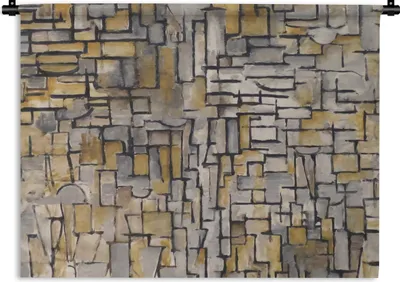 Produktbild von MuchoWow® Wandteppich Wandbehang Mondrian - Kunst - Alte Meister 150x112.50 cm Tapisserie Dekoration Wandtuch - Wanddecke - Wandteppiche