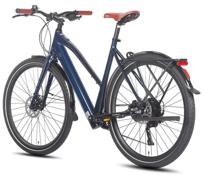 Immagine prodotto di E-bike da città F700W - Motore da 250 W - Batteria al litio da 36 V e 10 Ah - Freni a disco idraulici - Telaio in alluminio - Autonomia fino a 100 km - Blu