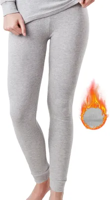 Produktbild von OCERA Thermo Unterhose für Damen, Warme Thermounterwäsche aus Baumwolle für den Winter - hellgrau - L