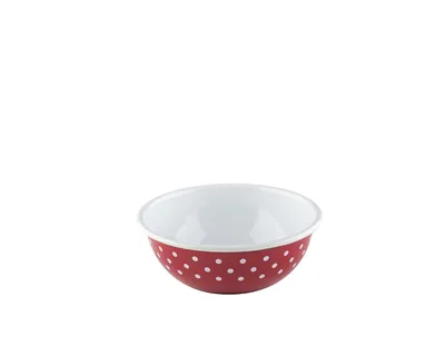 Image de Riess Saladier Céréales Ø16cm Émail Country à pois rouge