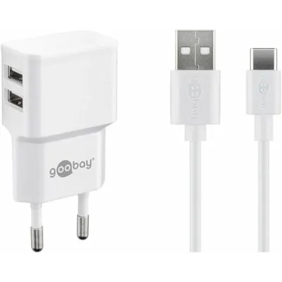 Zdjęcie produktu dla goobay 44987 goobay Ladekabel mit Adapter weiß 1 m, 12 Watt