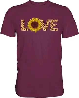 Produktbild von Love Sonnenblumen T-Shirt Gärtner Geschenk – Burgundy / L