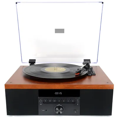 Zdjęcie produktu dla Gramofon Z Wbudowanymi Głośnikami Bluetooth V5.0 Usb Cd Fm Akai Att-14Bt