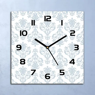Produktbild von Wanduhr Echt-Glas-Küchenuhr Vintage blau grau Quarz Lautlos 30x30 Deko Bilder