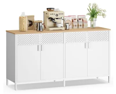 Zdjęcie produktu dla Szafka metalowa 4 drzwi 40 x 141 x 76 cm, Kolory naturalne + biel