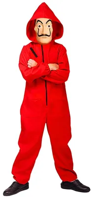 Produktbild von Gesamtes Kostüm Haus des Geldes | Komplettset Serie Haus des Geldes | Rote Kombi mit Kapuze Kinder (6-10 Jahre/140 cm) + Originale Dali Maske | Einbrecher | OriginalCup