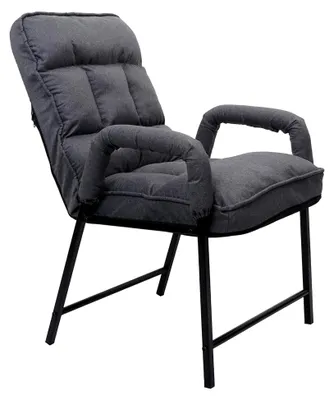 Produktbild von Esszimmerstuhl HWC-K40, Polsterstuhl, 160kg belastbar, verstellbare Rückenlehne, Metall - Stoff/Textil dunkelgrau