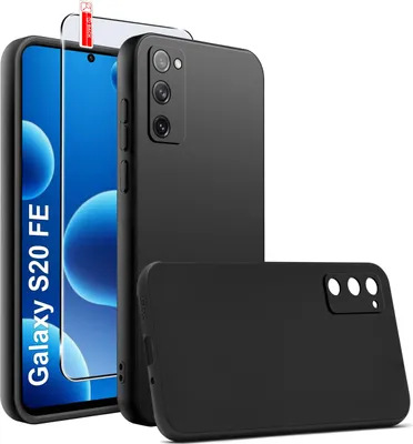 Zdjęcie produktu dla Etui Czarne Matowe Silikon Slim do Samsung S20 FE + SZKŁO 9H