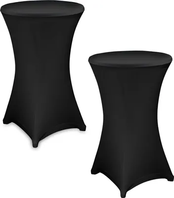Immagine prodotto di 2x Julido copritavolo bar nero Ø 60-65cm - copertura elastica per matrimoni, feste ed eventi