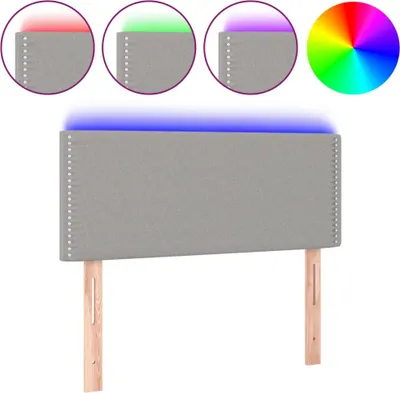 Produktbild von vidaXL LED Kopfteil Hellgrau 90x5x78/88 cm Stoff