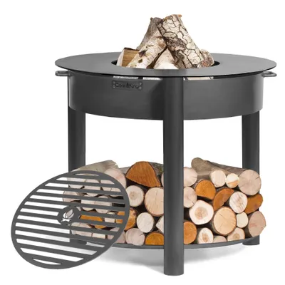 Produktbild von SET: Hohe Feuerschale MONTANA 80 cm mit Grillplatte 78 cm (4 Griffe) und Grillrost 37 cm