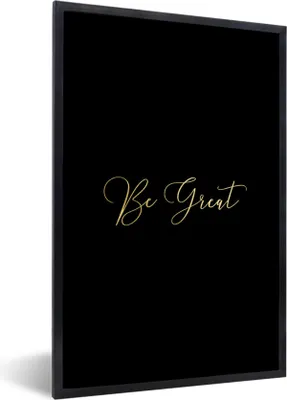 Produktbild von MuchoWow® Gerahmtes Poster Zitate - Zuversicht - Gold - Briefe 60x90 cm - Poster mit Schwarzem Bilderrahmen Wandposter Rahmen Foto Bilder - Kunst