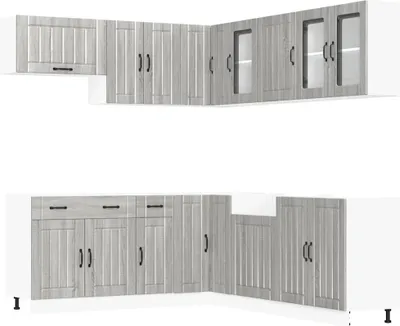 Produktbild von vidaXL 11-tlg. Küchenschrank-Set Lucca Grau Sonoma Holzwerkstoff