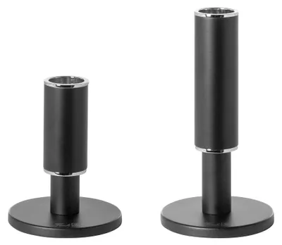 Produktbild von RITMO - 2er Set Kerzenhalter aus Edelstahl in Schwarz - Stabkerzen