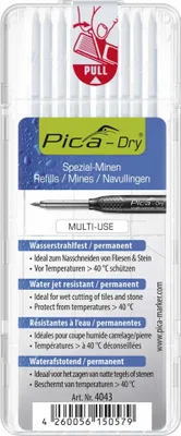 Produktbild von Pica Dry 10 x Spezialminen wasserstrahlfest Weiß