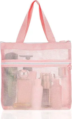 Image de Trousse de toilette de voyage rose avec fermeture à glissière
