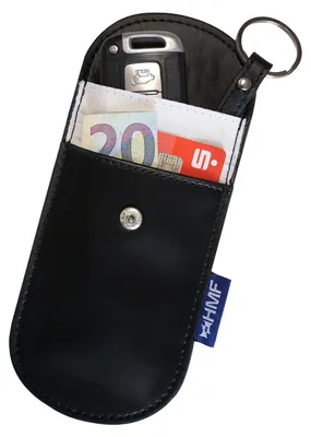 Produktbild von HMF 3401-02 RFID Schutztasche Autoschlüssel, Abschirmung Keyless-Go, RFID Blocker, 13 x 8,5 x 1,2 cm
