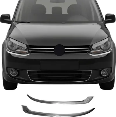 Image de Cadre Phare Antibrouillard pour VW Caddy 2010-2015 en acier inox Chromé