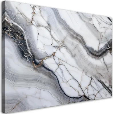 Immagine prodotto di Quadro su tela Pietra di marmo grigio con oro Astratto 100x70 Feeby Bianco quadro per la parete pronto per essere appeso