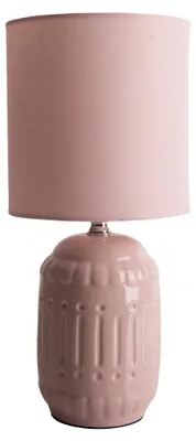 Produktbild von Tischleuchten - Keramik Tischleuchte "ERIDA", Tischlampe im Stil Junges Wohnen, aus Keramik in rosé/lachs, 30 cm hoch, Ø 13,5 cm, E14-Fassung – Schnurschalter