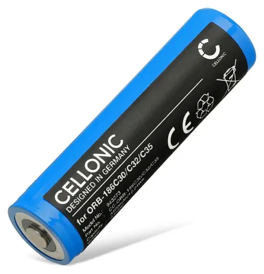 Produktbild von CELLONIC 1x Akku für Beleuchtung / Taschenlampe Kompatibel mit Olight Perun, Warrior Mini 2, Warrior Mini, ORB-186C30 - (3400mAh, 3.6V)