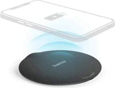 Produktbild von Hama Wireless Charger QI-FC15 Metal, 15W, kabelloses Smartphone-Ladepad,