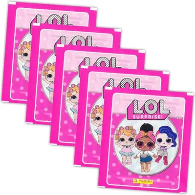 Produktbild von L.O.L. Surprise Panini Collectible Dolls Sammelsticker - 5 Booster Tütchen 25 Sticker