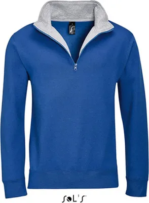 Produktbild von SOLs 47300 | Men Sweat Shirt Scott 1/4 Zip - Farbe: Royal Blue/Grey Melange - Größe: S