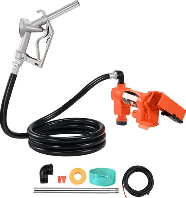 Obrázek produktu pro SucceBuy Elektrické čerpadlo na přečerpávání paliva, 12 V DC, 60,5 l/min, 1/4 hp, naftové čerpadlo s ruční tryskou, výtlačnou a sací hadicí, vhodné pro benzín, parafín, směsi etanolu, metanol a bionaftu