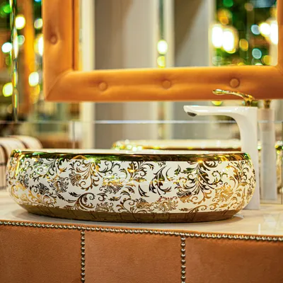 Produktbild von Rea Aufsatzwaschbecken Meryl Oval White Gold