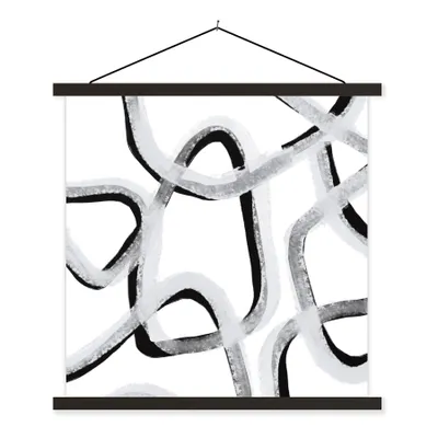 Produktbild von MuchoWow® Textilposter Linie - Minimalismus - Gestaltung 40x40 cm mit schwarzem Rahmen - Fotos