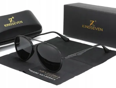 Immagine prodotto di Kingseven - Occhiali da sole - Uomo - Uv400 - Lenti nere - Montatura in metallo - Nero