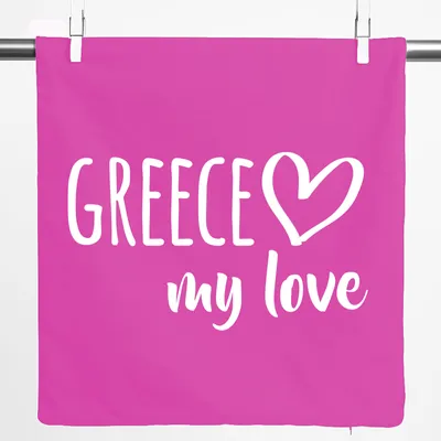 Produktbild von Huuraa Kissenbezug Greece my love 40x40cm Fuchsia Baumwolle Dekokissenbezug Geschenkidee