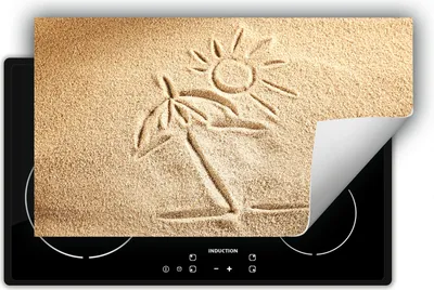 Produktbild von DarHaus Herdabdeckplatte 90x52 cm Anti Rutsch Matte Aufrollbar, Sand - Strand
