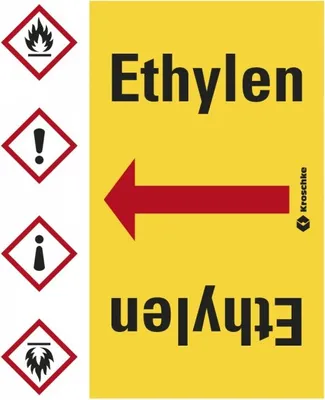 Produktbild von Dreifke® Rohrleitungsband Ethylen, praxisbewährt, ab Ø 50mm, gelb/schwarz, 33...