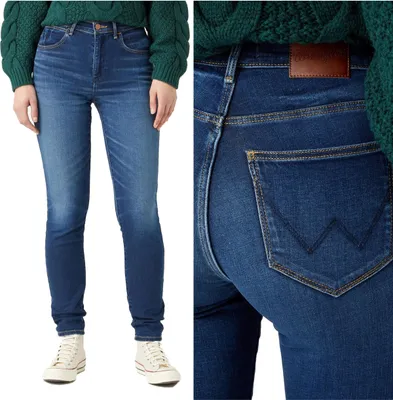 Produktbild von WRANGLER, Damen Jeanshose, Skinny fit, HIGH SKINNY, W27 L30, Blau, Jeans, baggyjeans, buggy