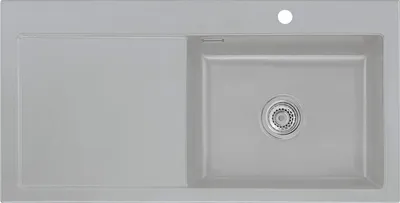 Produktbild von Auflagespüle KeraDomo MERA 100 SL Titan Becken rechts mit Handbetätigung