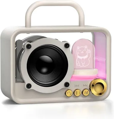 Obrázek produktu pro Přenosný reproduktor - Bezdrátový zvuk - Přehrávání hudby - Ovládání pomocí aplikace - 10,8 cm - Bílá barva