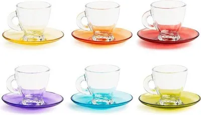 Obrázok produktu pre Kávový servis s kvetinovým vzorom, 6 šálok a tanierikov