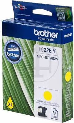 Obrázok produktu pre Brother LC22EY Tlačová kazeta 1 ks Originálna žltá